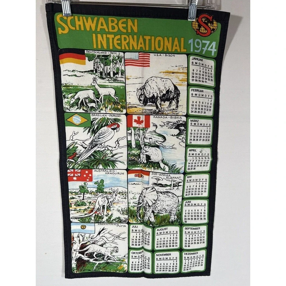Schwaben International Tea Towel Vintage Mid Century Retro Kitchen Decor